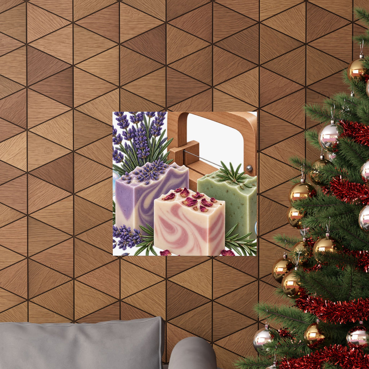 Botanical Soap Making Lavender and Herbs Poster