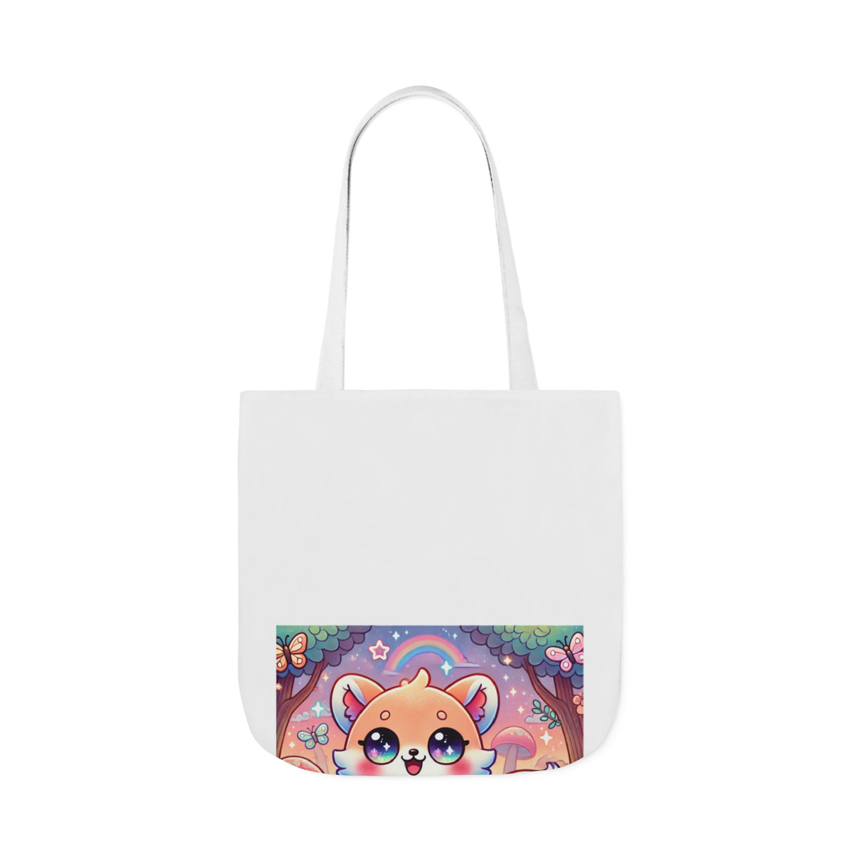 Pastel Woodland Fox Mushroom Kawaii Canvas Tote Bag