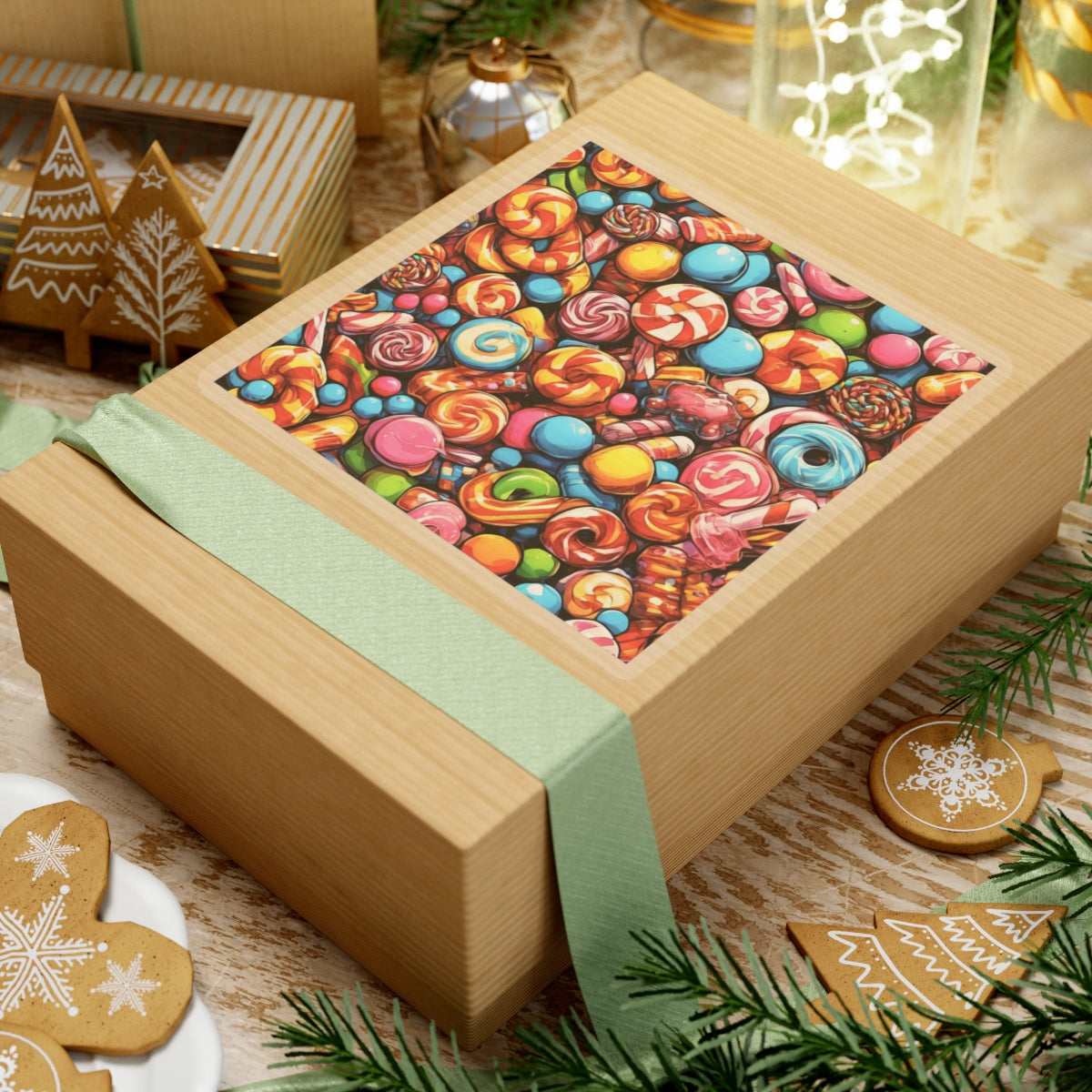 Colorful Candy and Lollipop Pattern Sticker