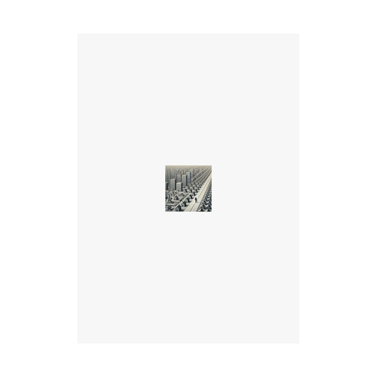 Monochrome Urban Factory Cityscape Poster Industrial Wall Art Gift