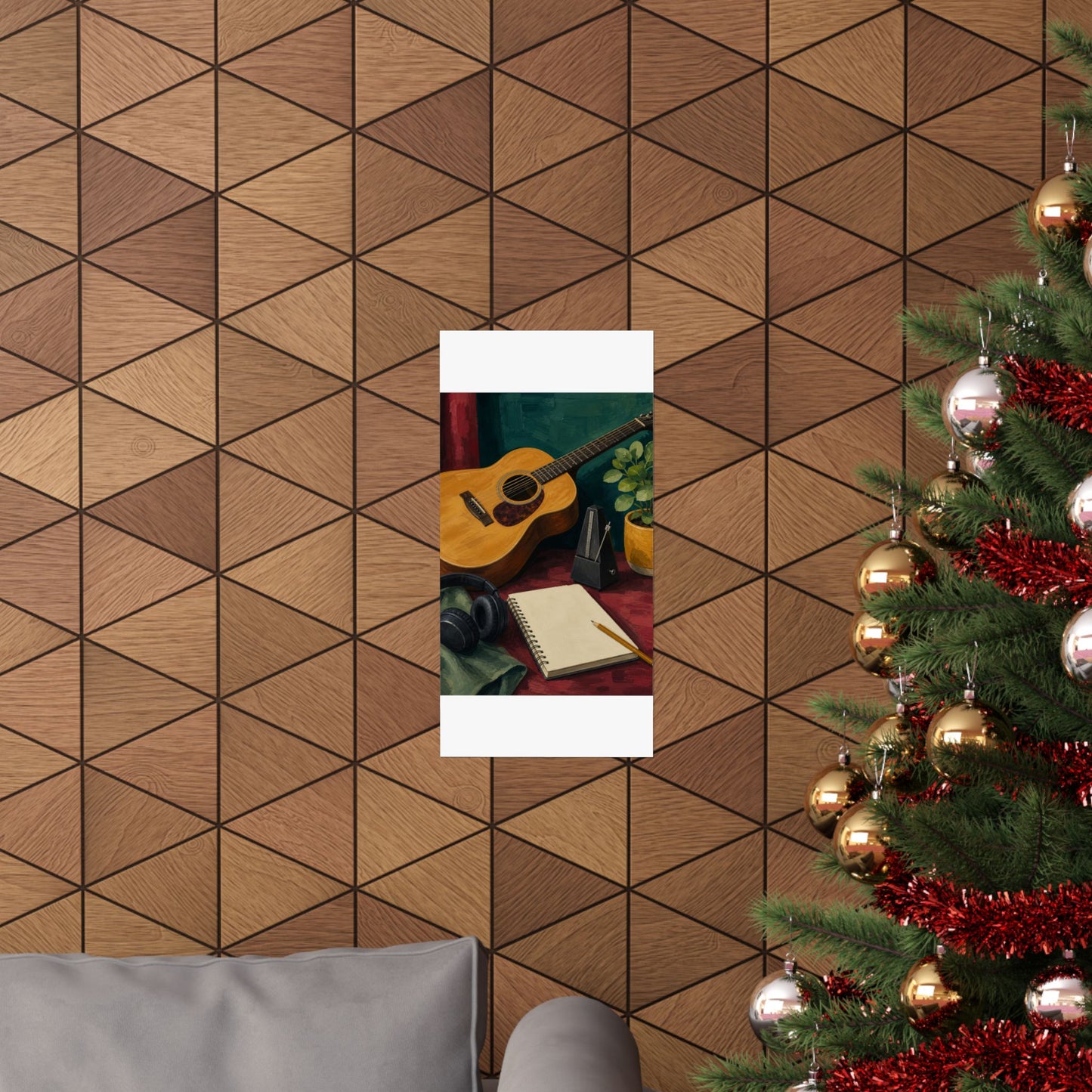 Cozy Acoustic Music Practice Art Poster
