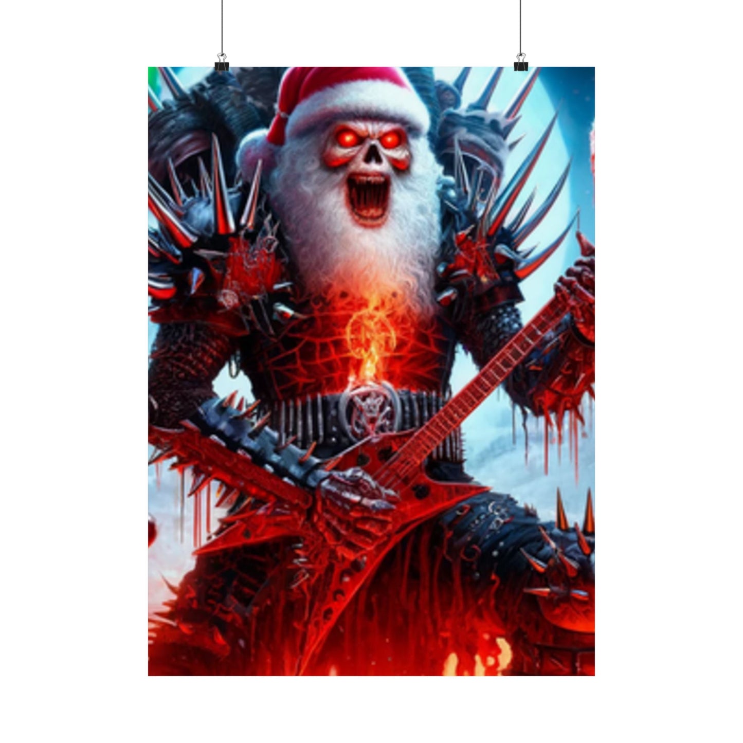 Heavy Metal Santa Holiday Concert Music Room Poster