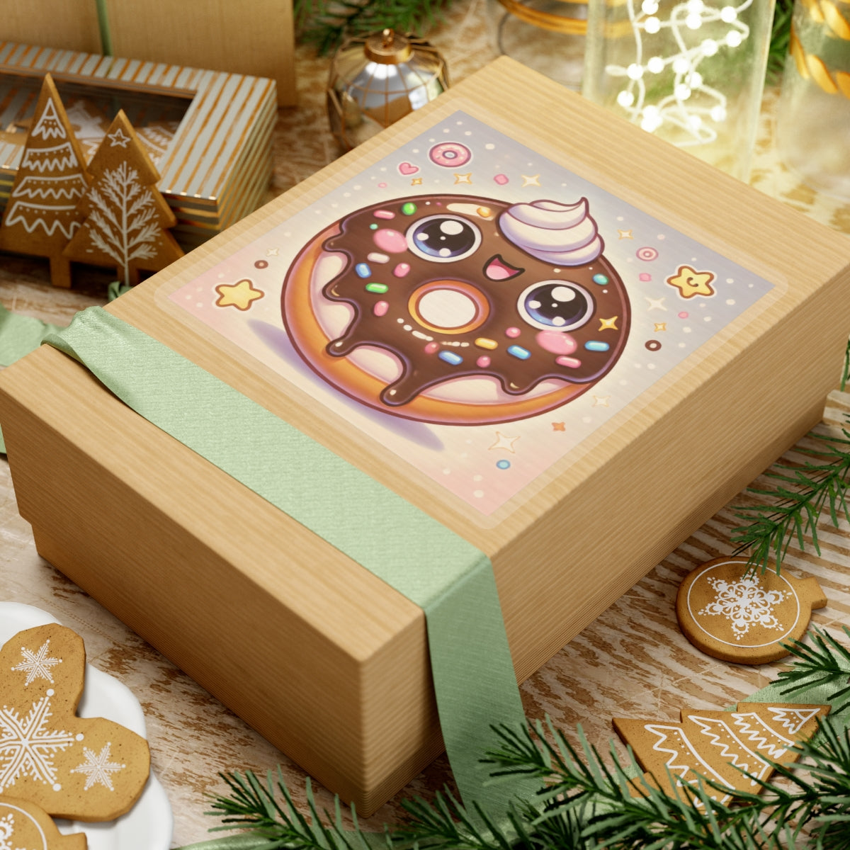 Kawaii Chocolate Donut Cute Dessert Art Sticker