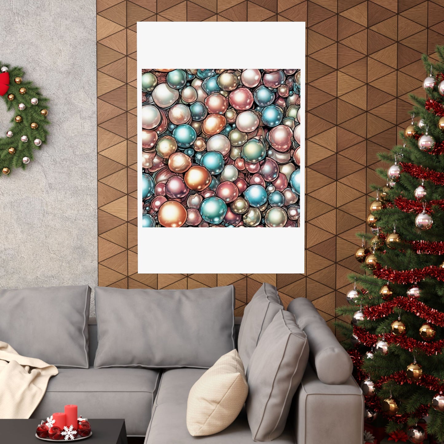 Rainbow Pearl Marble Abstract Gift Art Poster