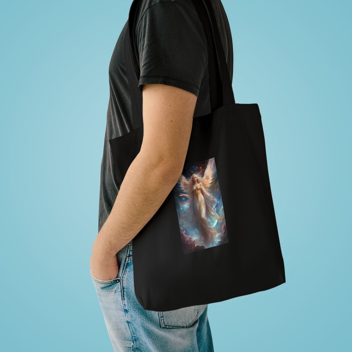 Celestial Winged Heroine Fantasy Portrait Tote Bag