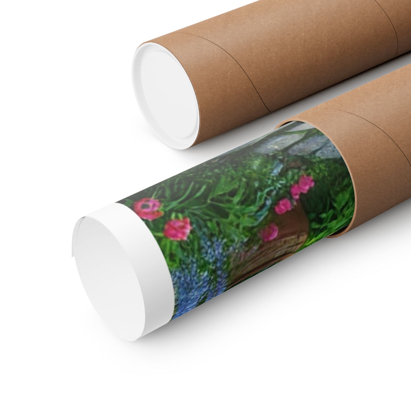 Sunlit Spring Flower Garden Bench Poster