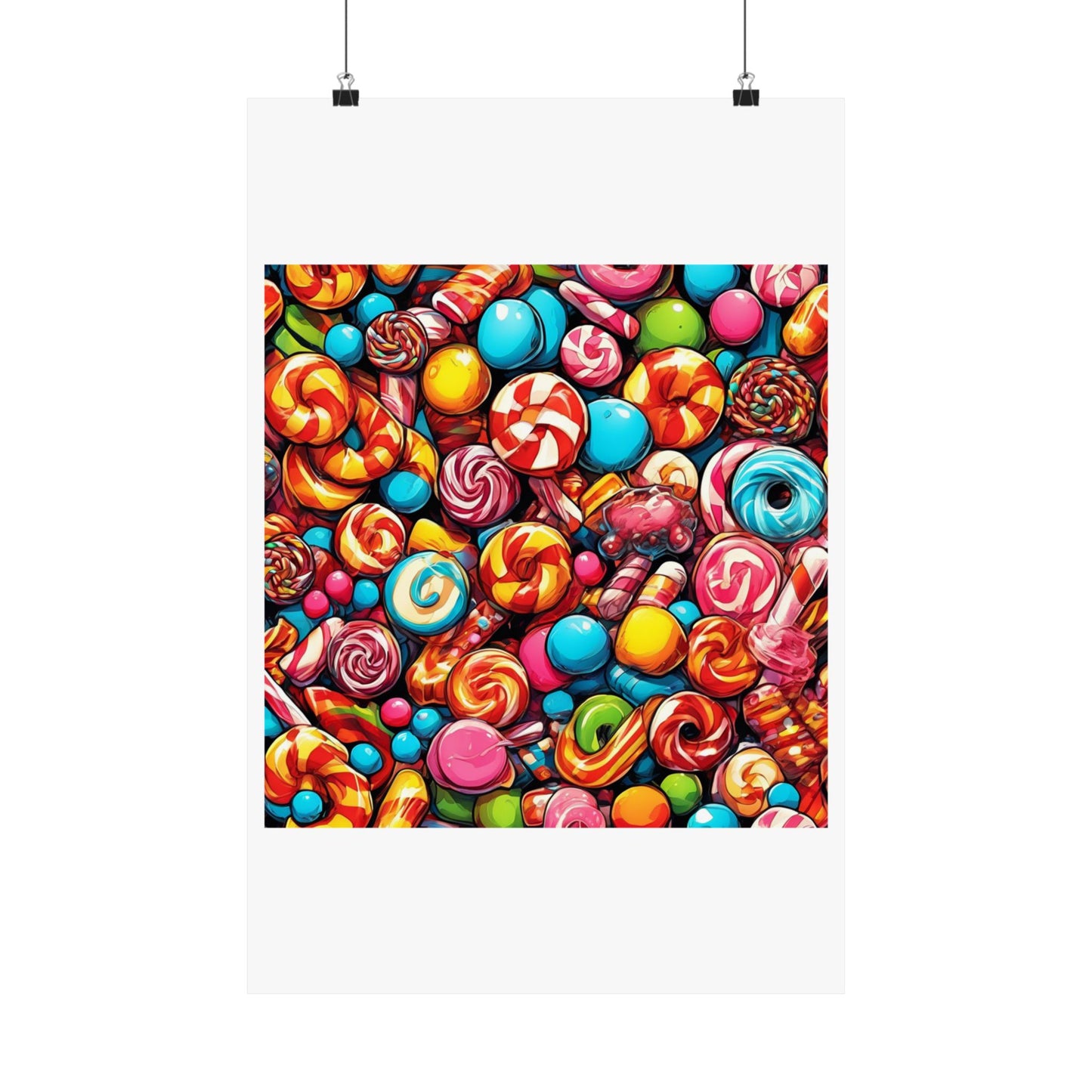 Colorful Candy and Lollipop Pattern Poster