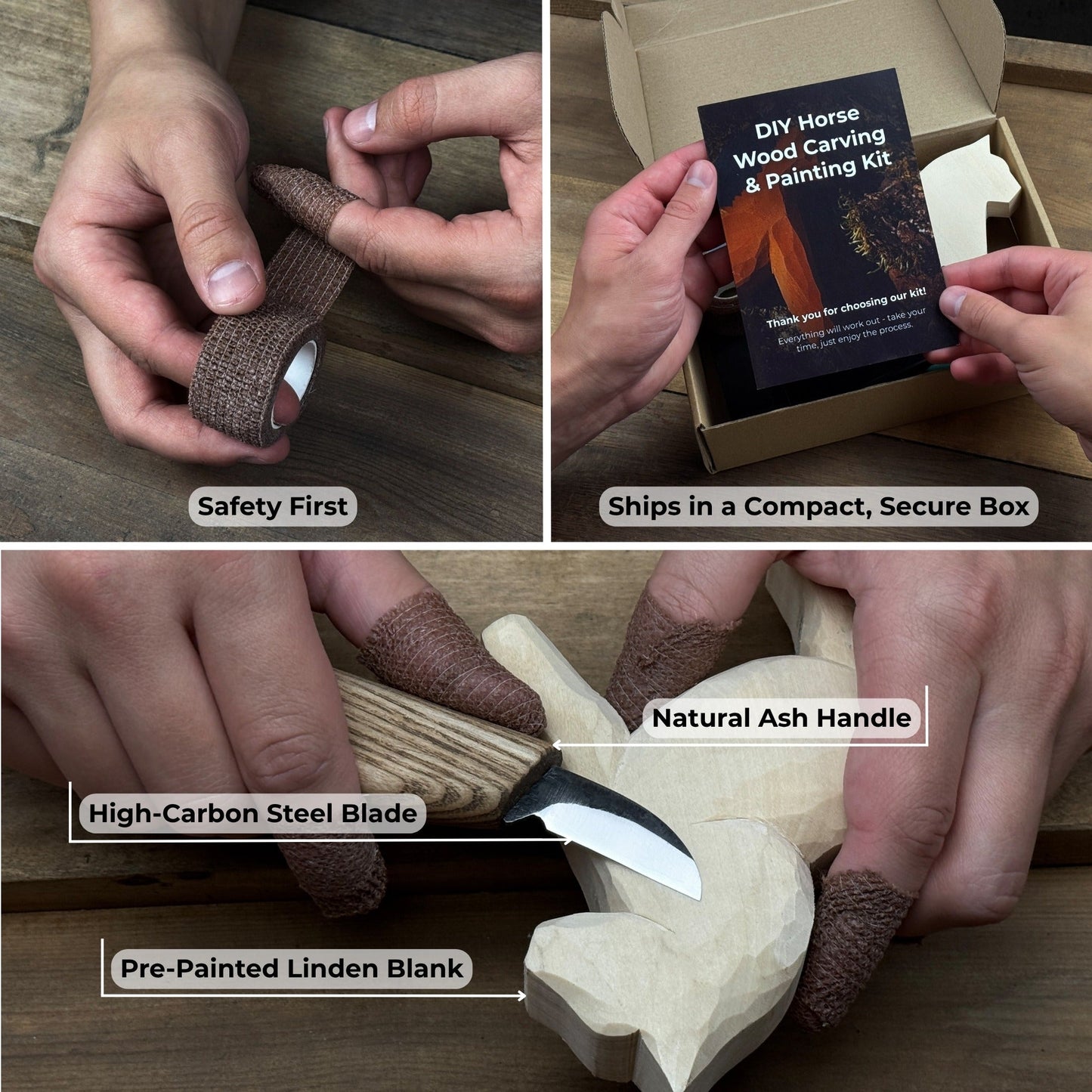 DIY Horse Wood Carving & Painting Kit