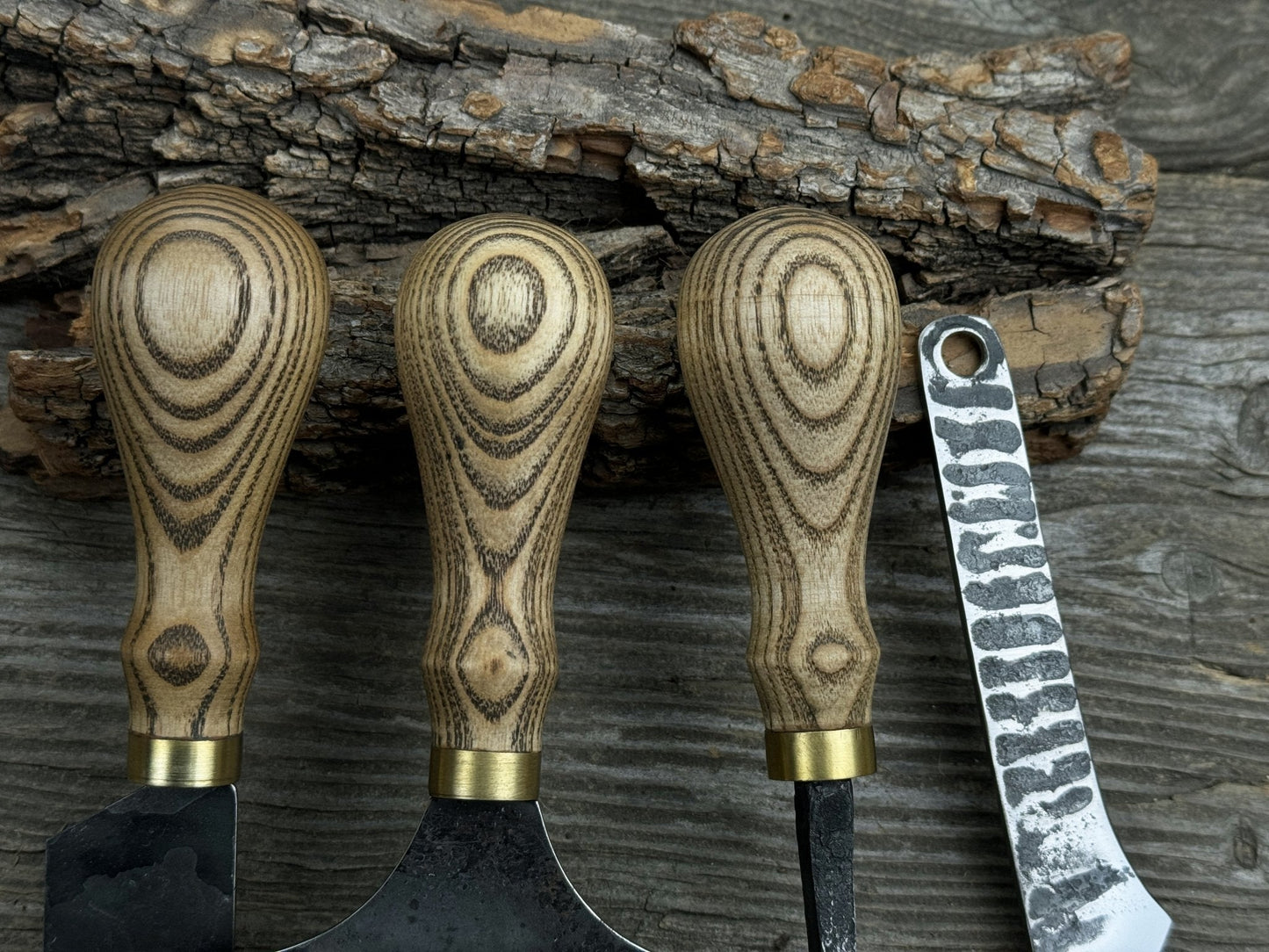 4-Piece Leather Tool Set with Leather Sheaths