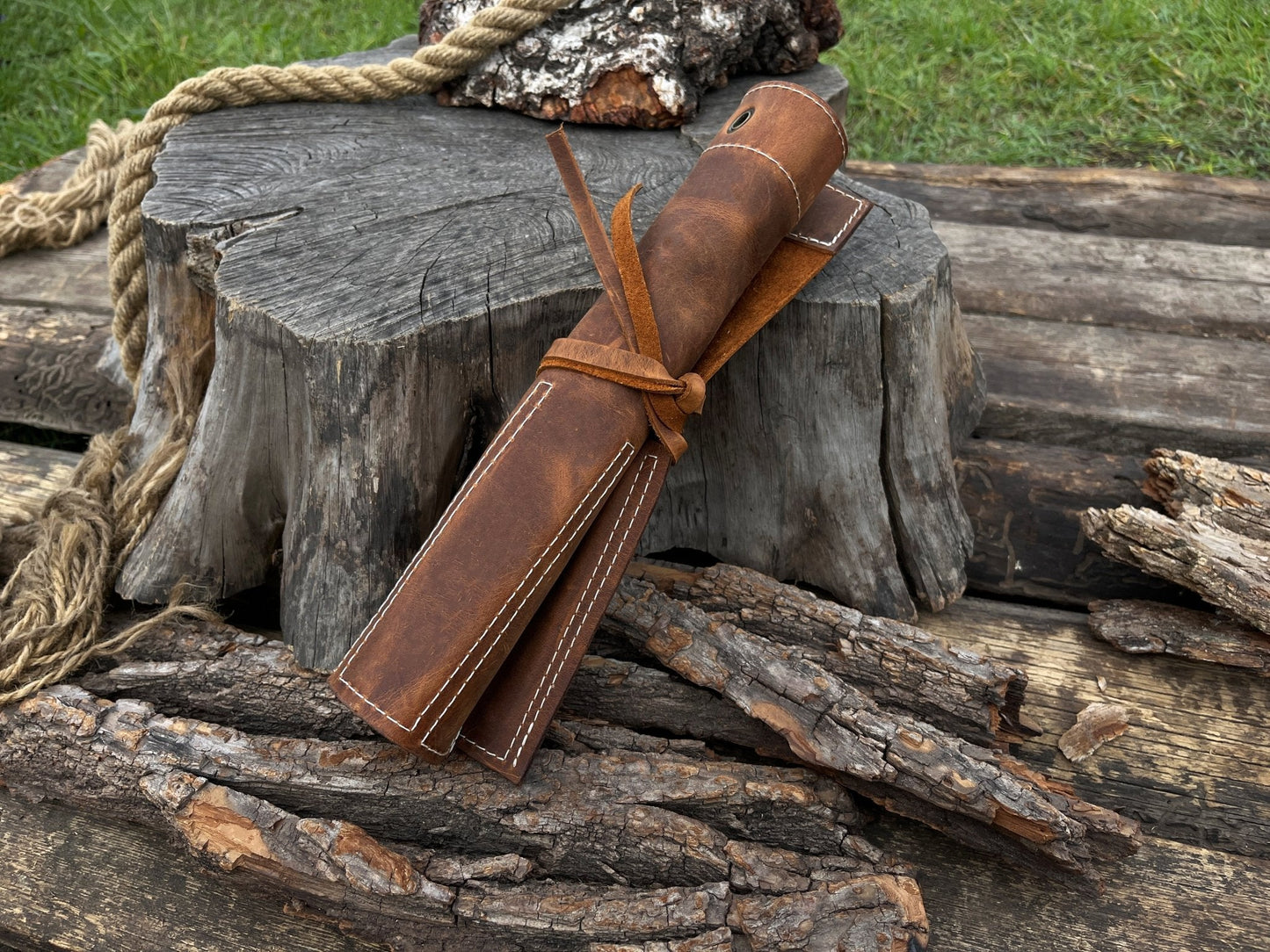 4 Pocket Leather Chisel Roll