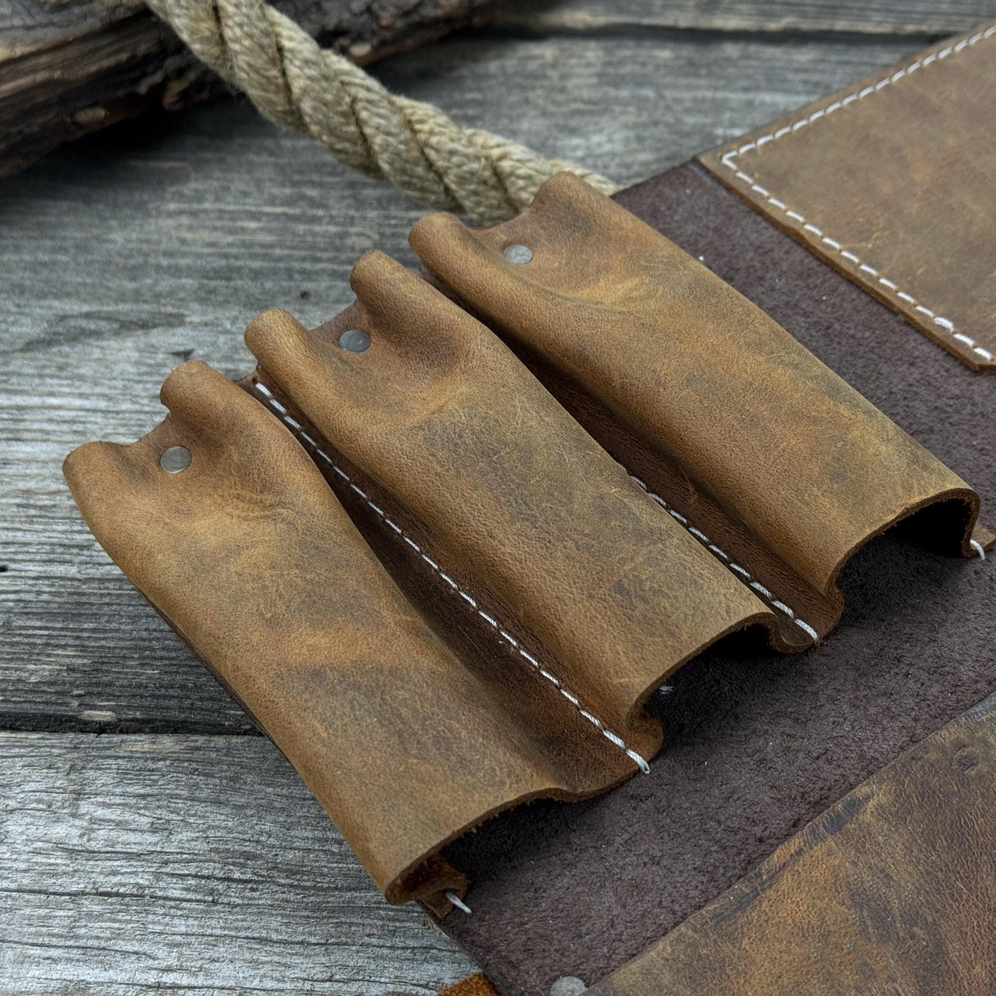 4 Pocket Leather Tool Roll for Carving Tools