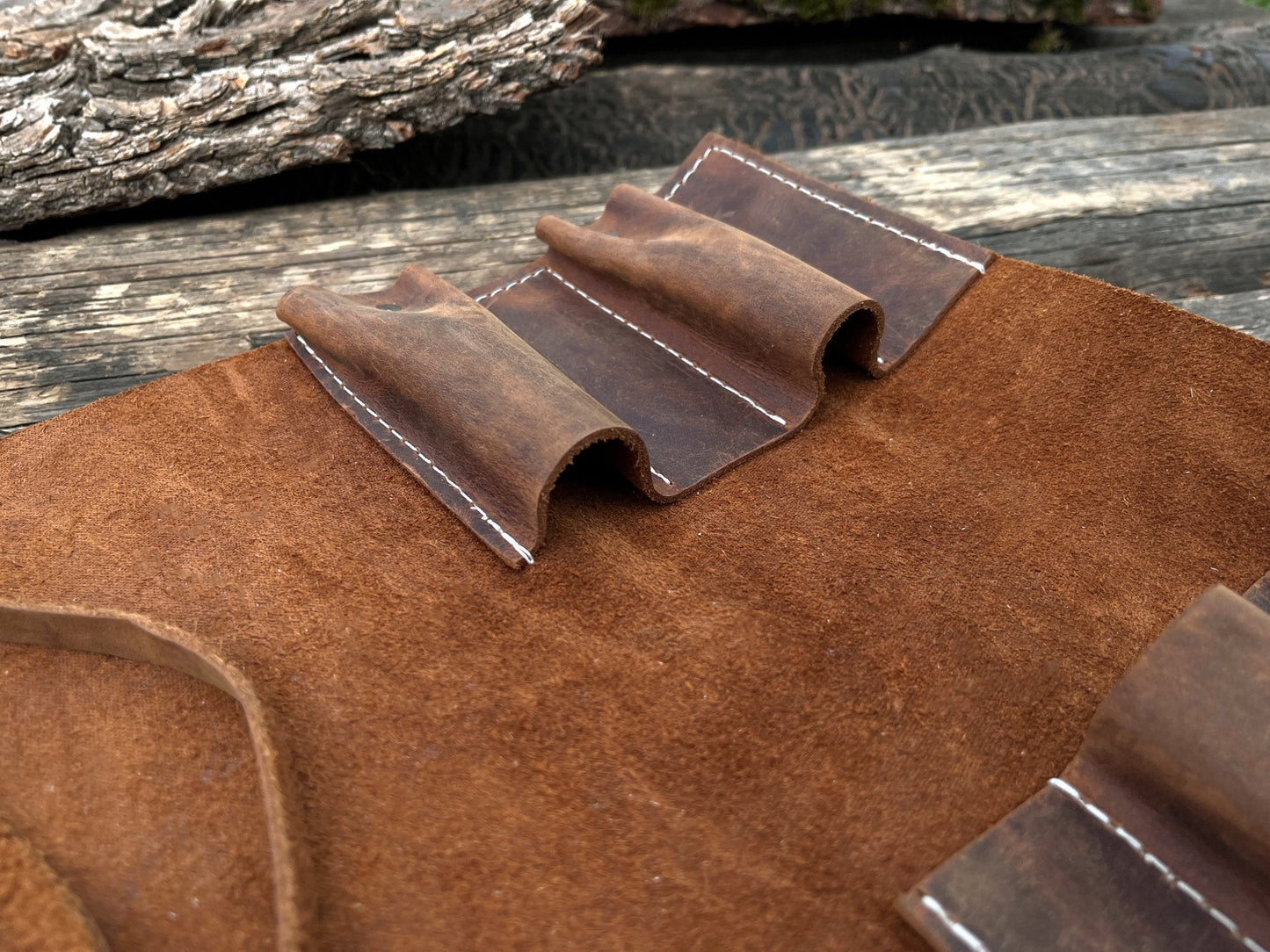 4 Pocket Leather Tool Roll