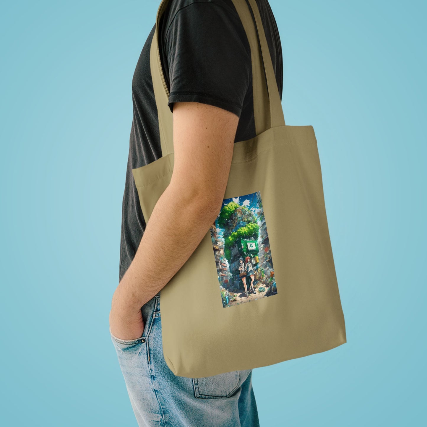 Urban Recycling Anime Friends Reusable Eco Tote Bag