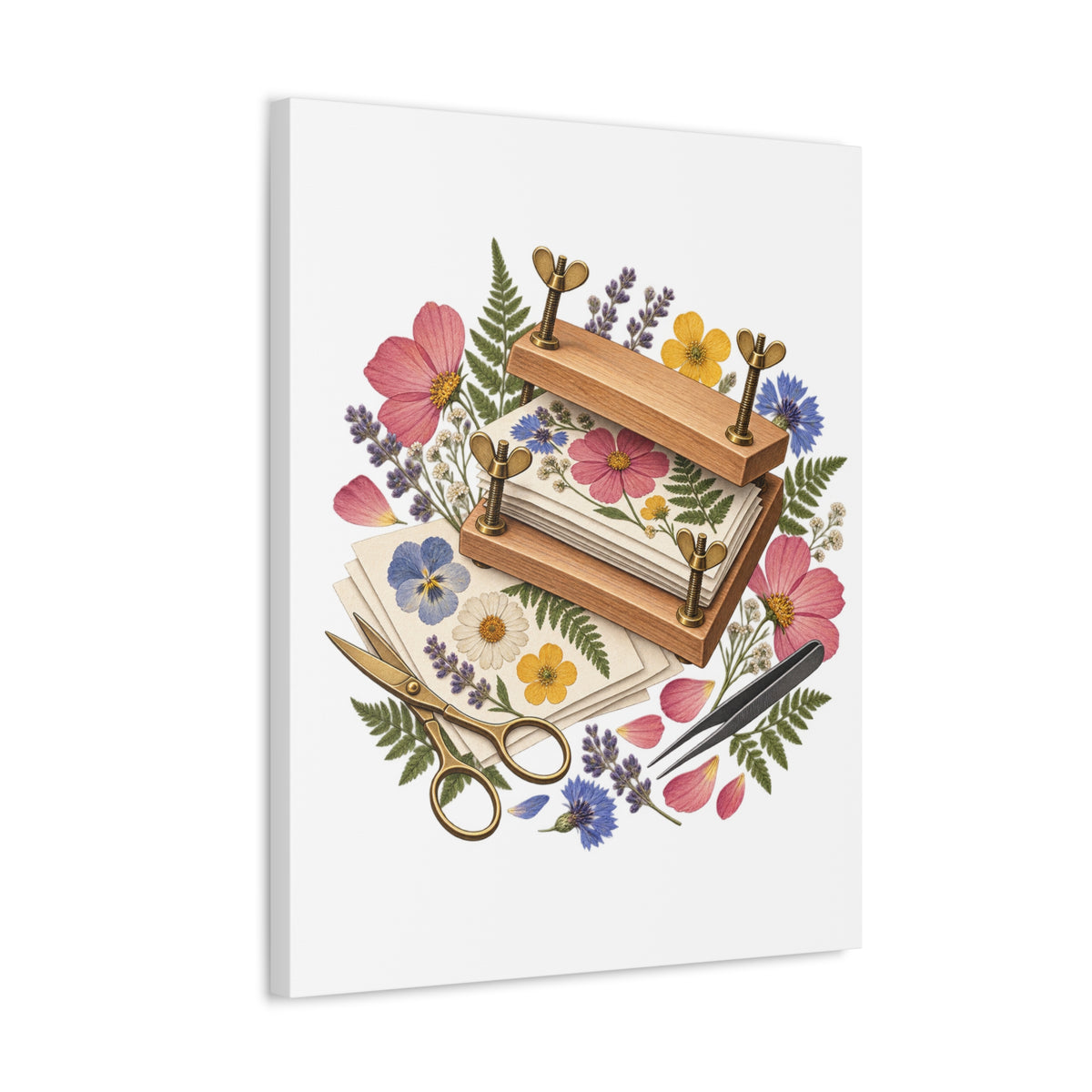 Botanical Flower Press Workshop Canvas
