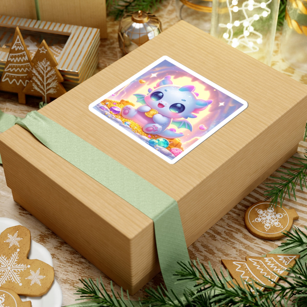 Pastel Treasure Dragon Kawaii Fantasy Sticker