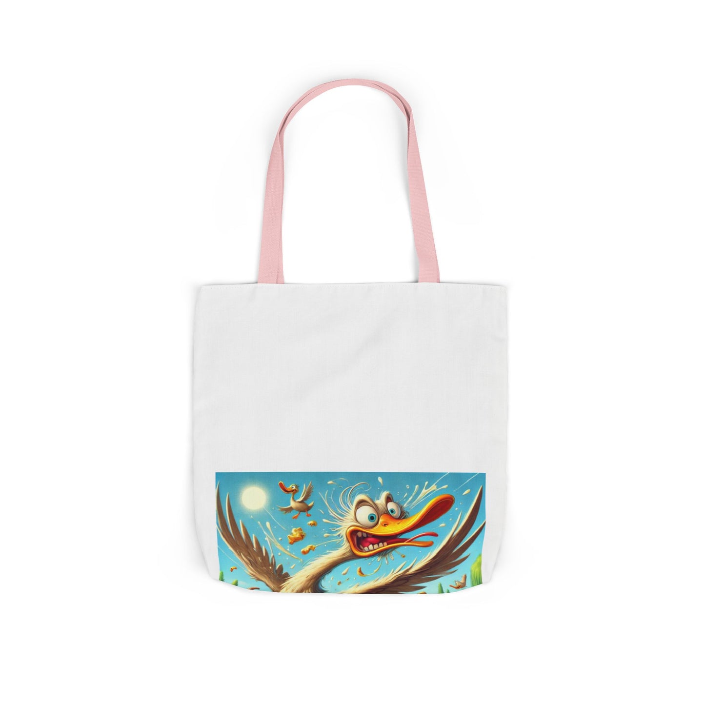 Chaotic Picnic Duck Funny Summer Canvas Tote Bag
