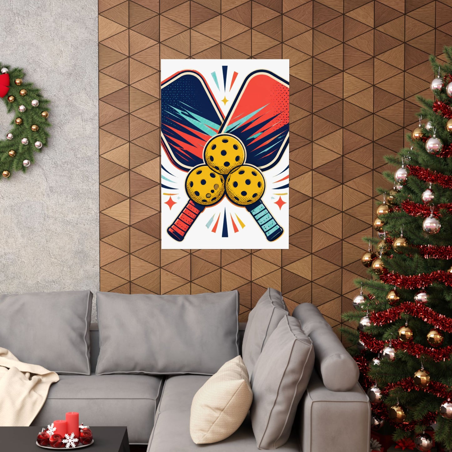 Retro Pickleball Paddles Recreational Sports Art Poster