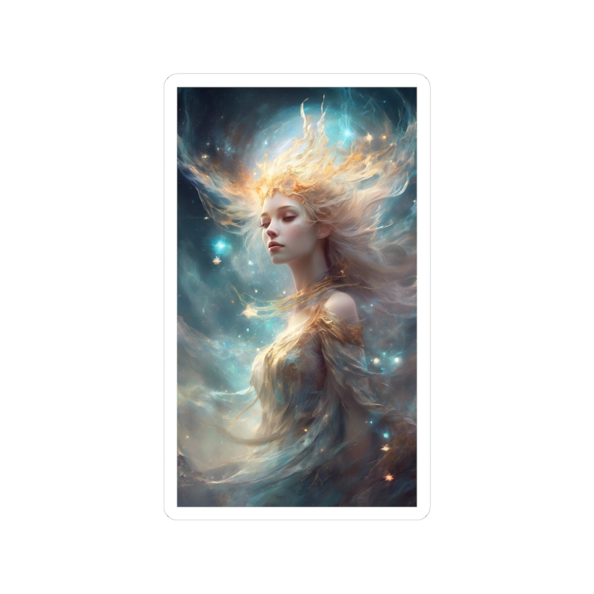 Solar Celestial Spirit Fantasy Portrait Sticker