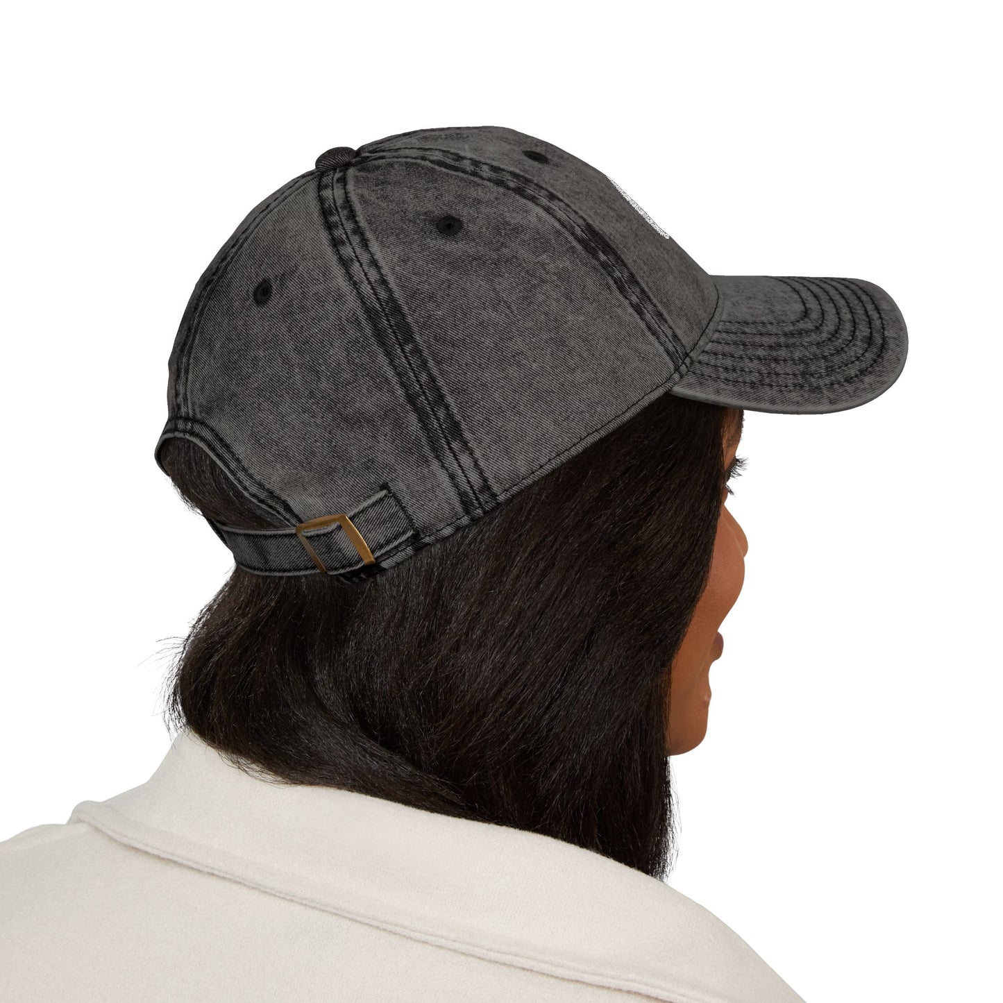 OOF Embroidered Vintage Cap Distressed Dad Hat Washed Gray Minimalist Meme Hat Retro Casual Adjustable Cap Unisex Adult Teen