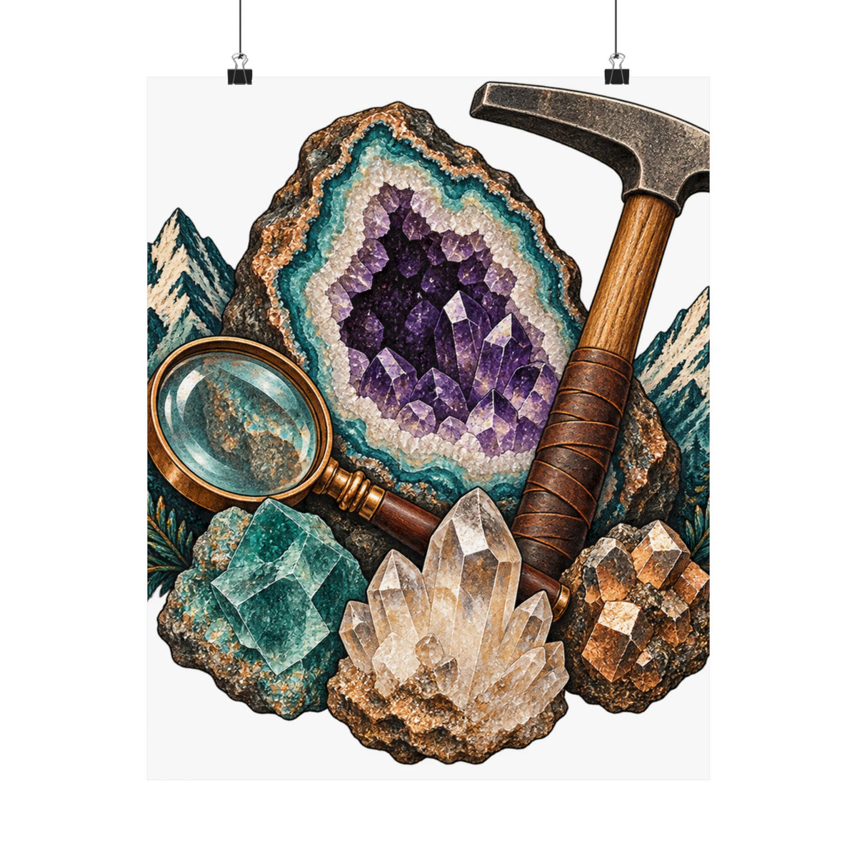Vintage Geode and Rockhounding Field Kit Poster