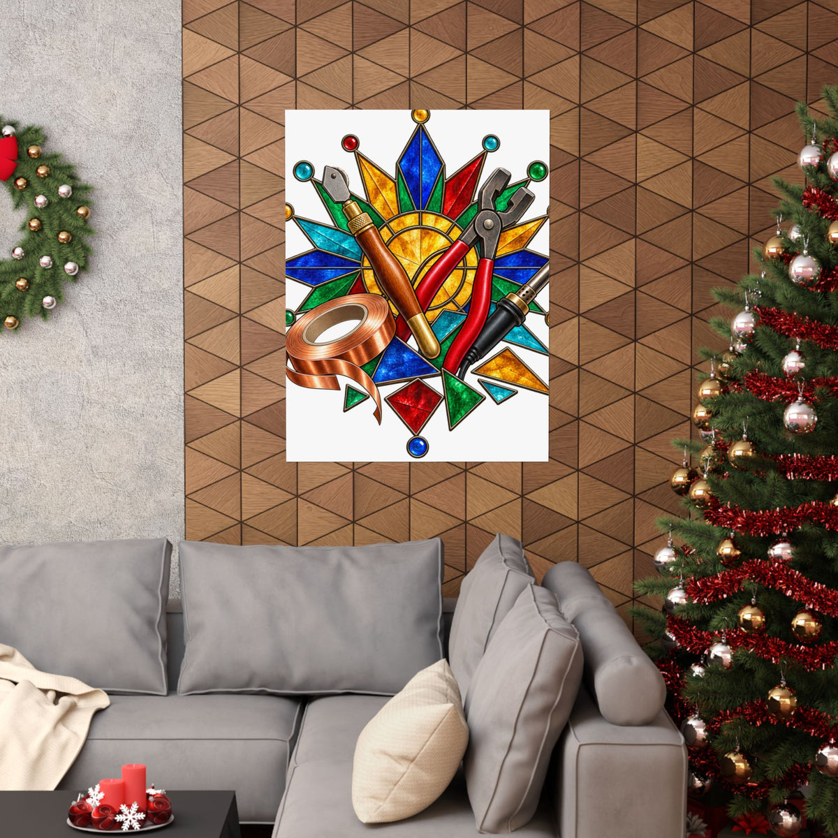 Stained Glass Workshop Tools Poster