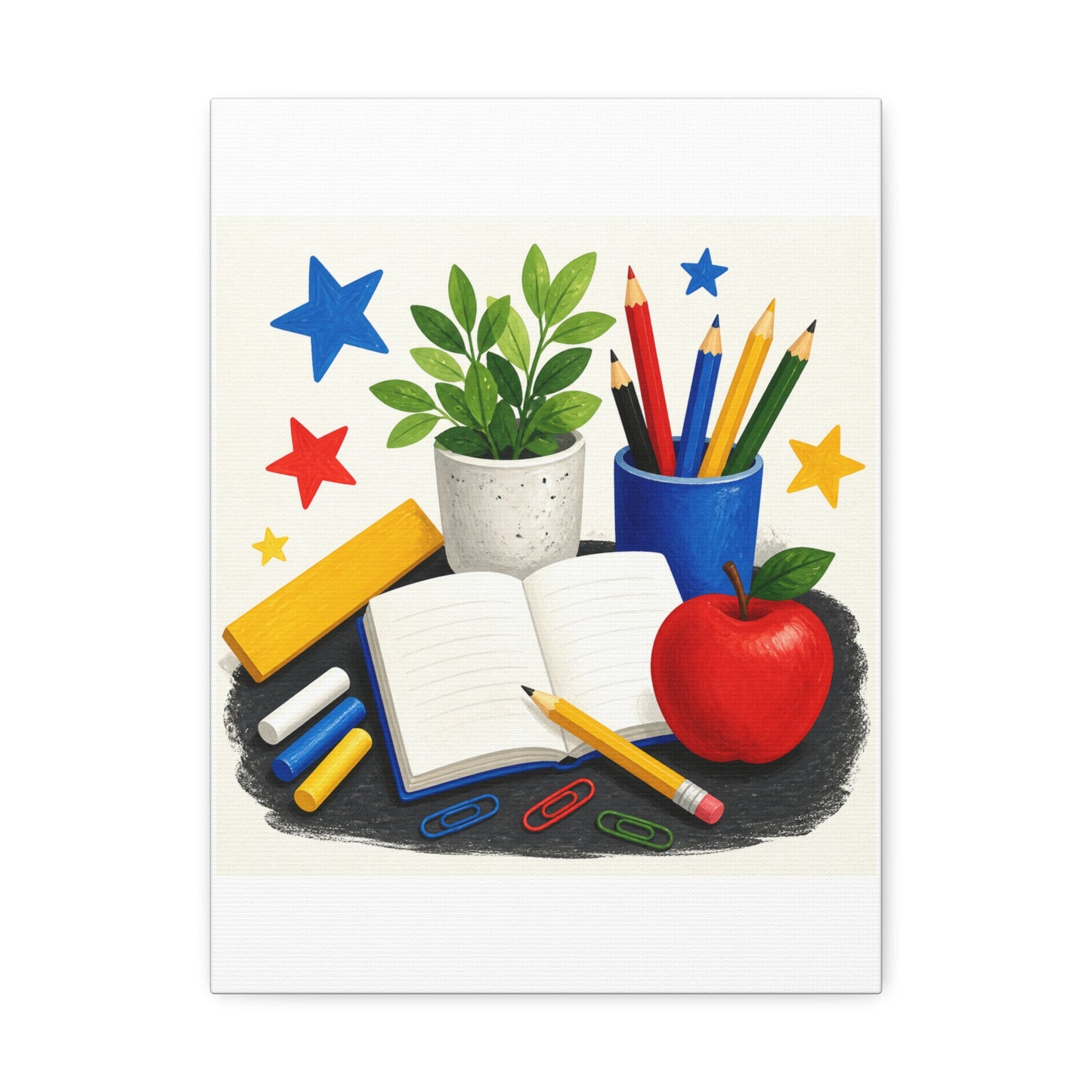 Colorful Classroom Supplies Teacher Appreciation Canvas Art
