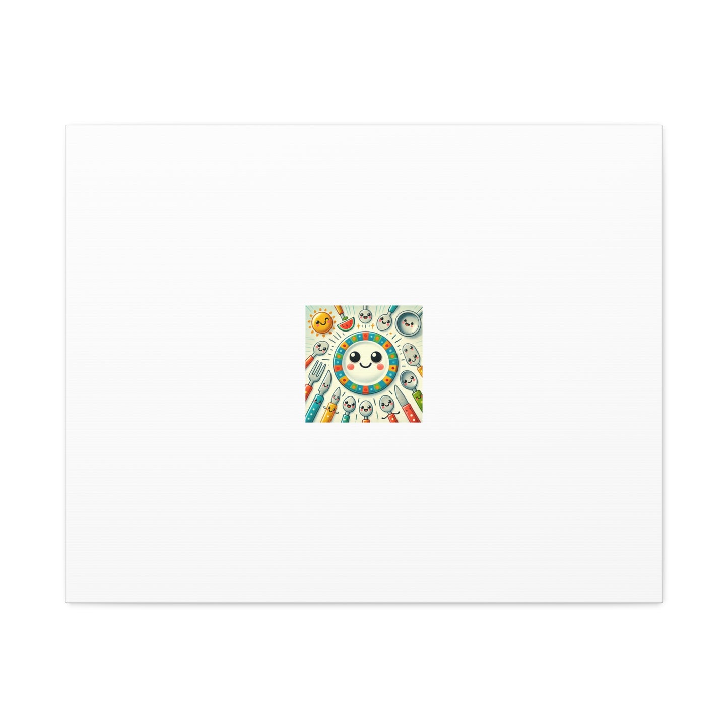 Happy Little Kitchen Club Kawaii Food Canvas Kitchen Wall Art Decor Gift