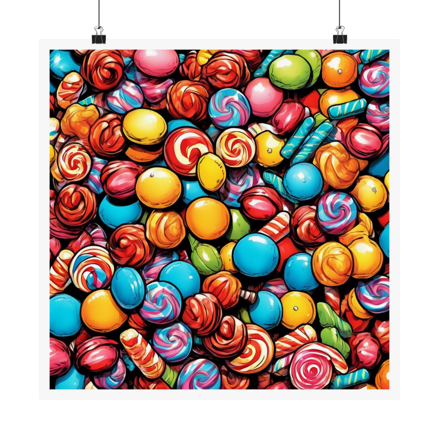 Colorful Candy Pattern Sweets Gift Art Poster