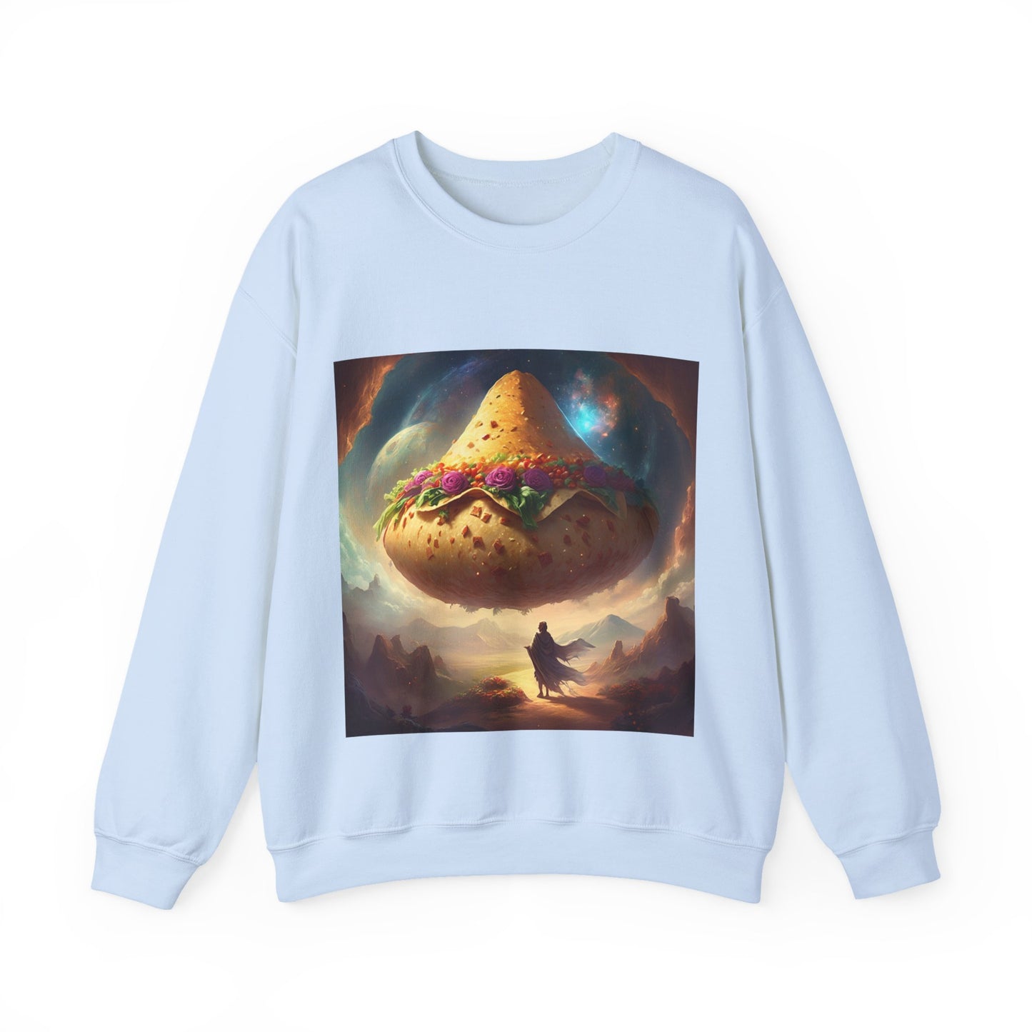 Cosmic Taco Planetoid Surreal Food Fantasy Art Sweatshirt
