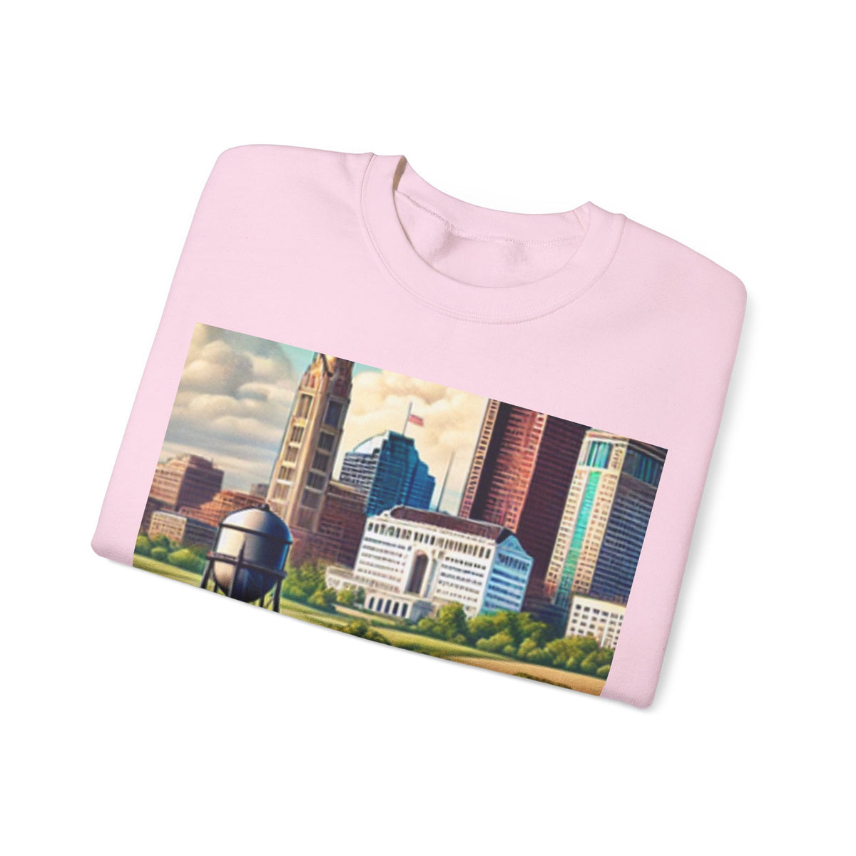 Rural River City Skyline Hometown Landscape Sweatshirt