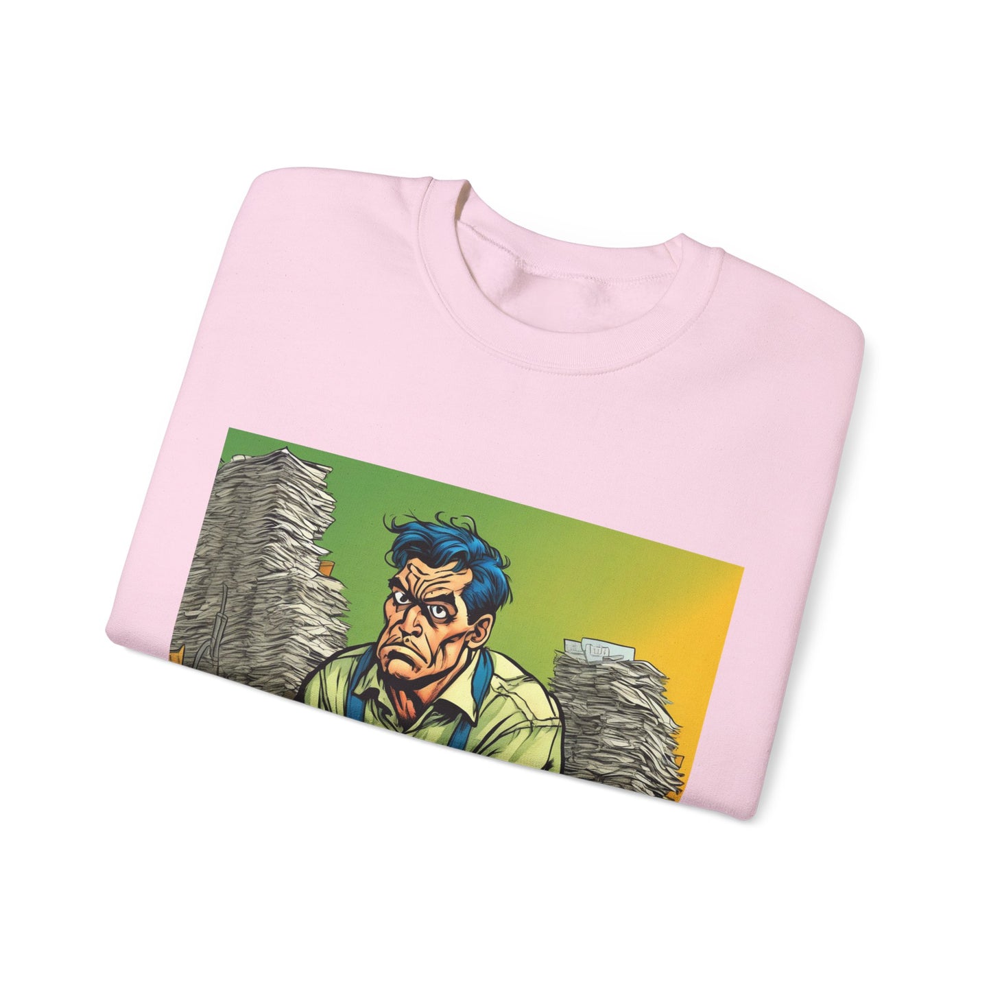 Paperwork Chaos Desk Worker Funny Office Art Sweatshirt