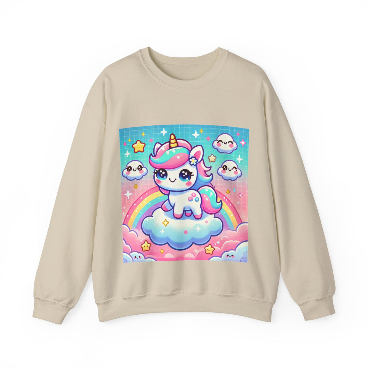 Pastel Rainbow Unicorn Cloud Kawaii Sweatshirt