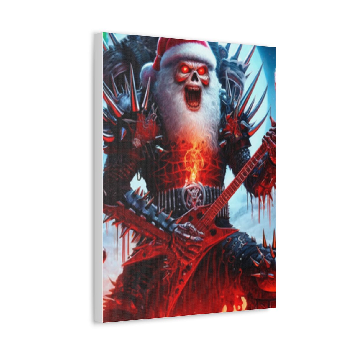 Heavy Metal Santa Holiday Concert Dark Holiday Canvas Art