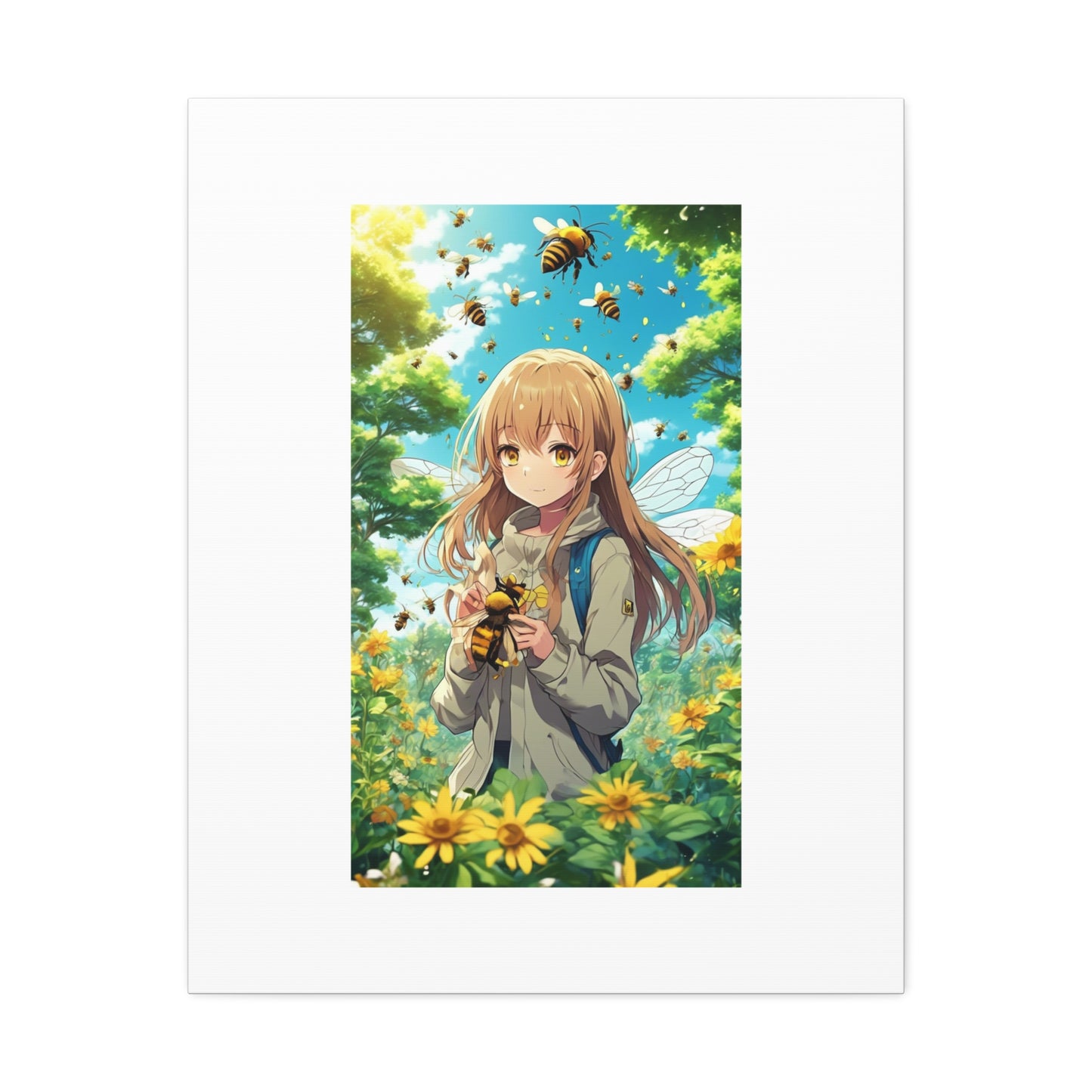 Bee Fairy Garden Anime Nature Art Canvas