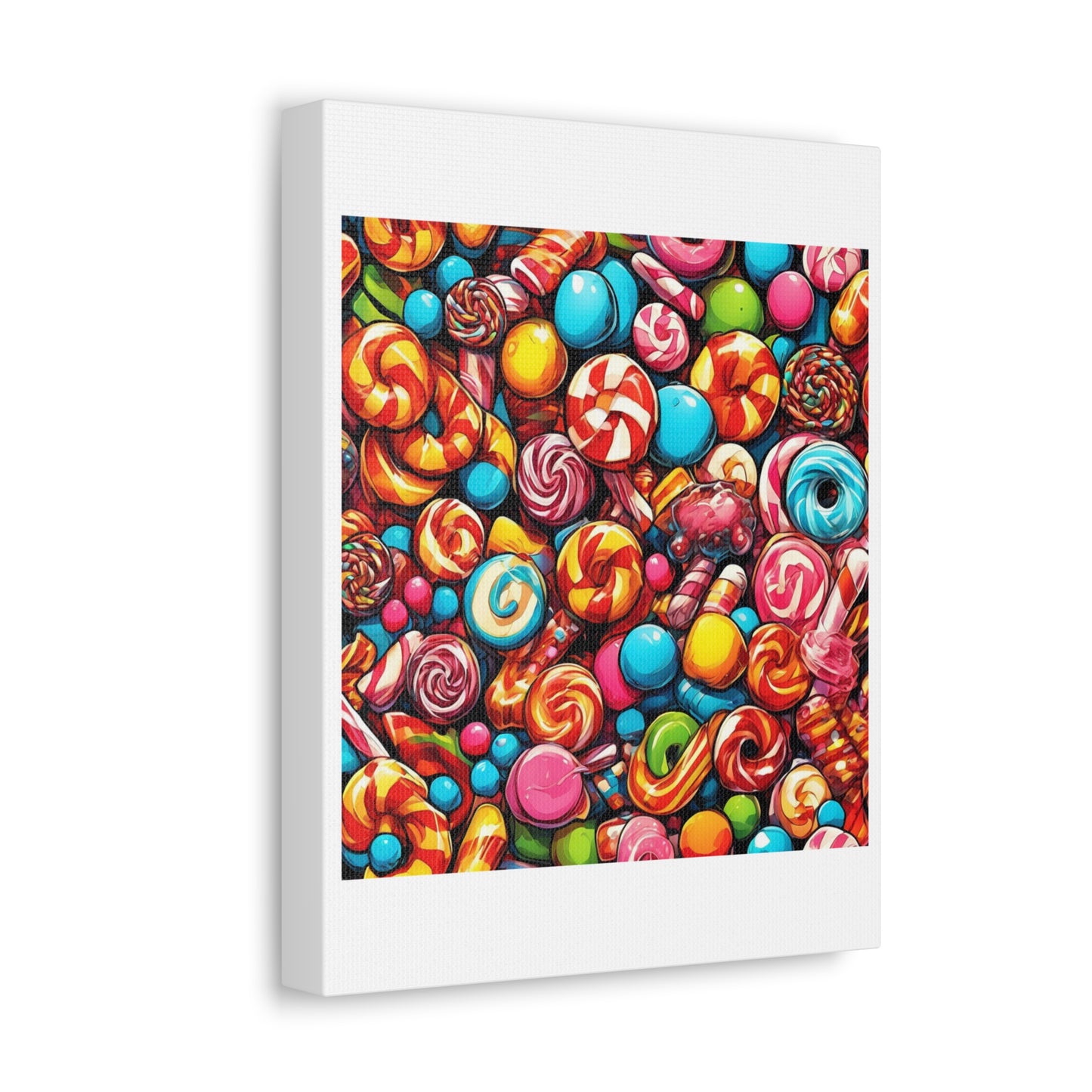 Colorful Candy and Lollipop Pattern Canvas