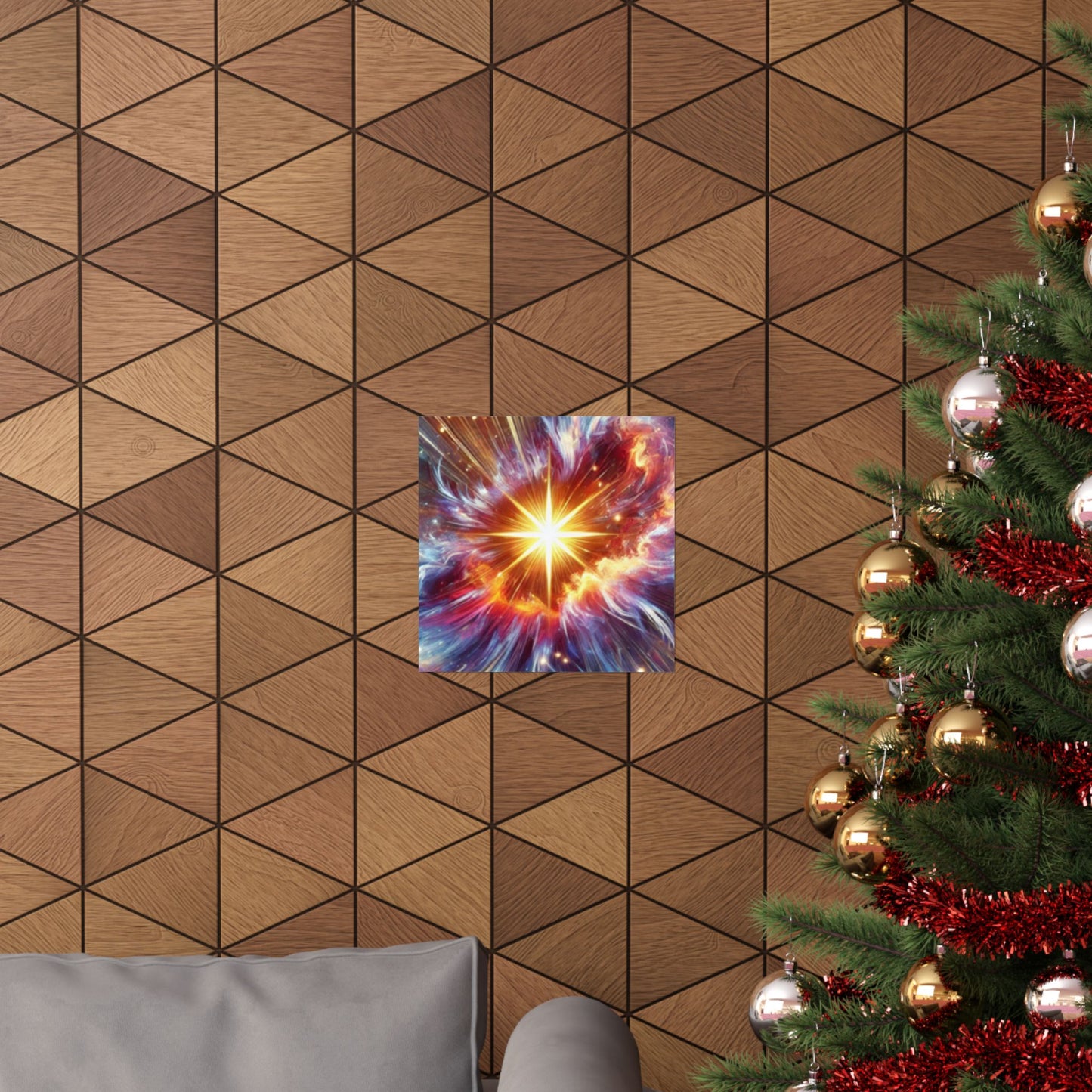 Cosmic Starburst Energy Abstract Space Poster Wall Art Decor