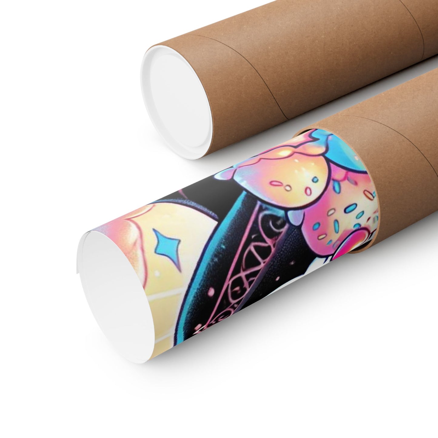 Cute Grim Reaper Ice Cream Pastel Novelty Poster