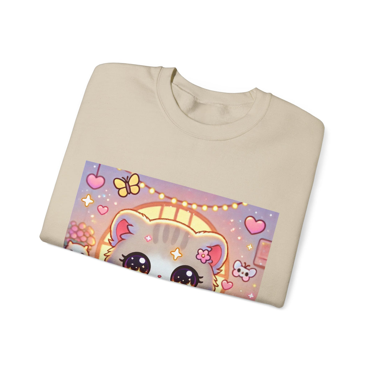 Cozy Kawaii Knitting Cat Pastel Yarn Sweatshirt