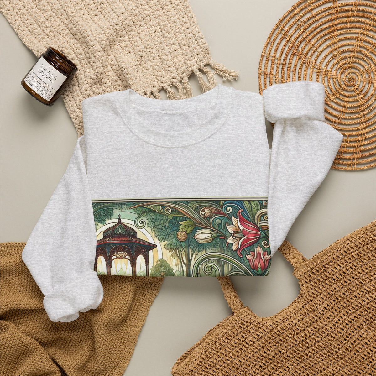 Botanical Gazebo Garden Art Nouveau Sweatshirt