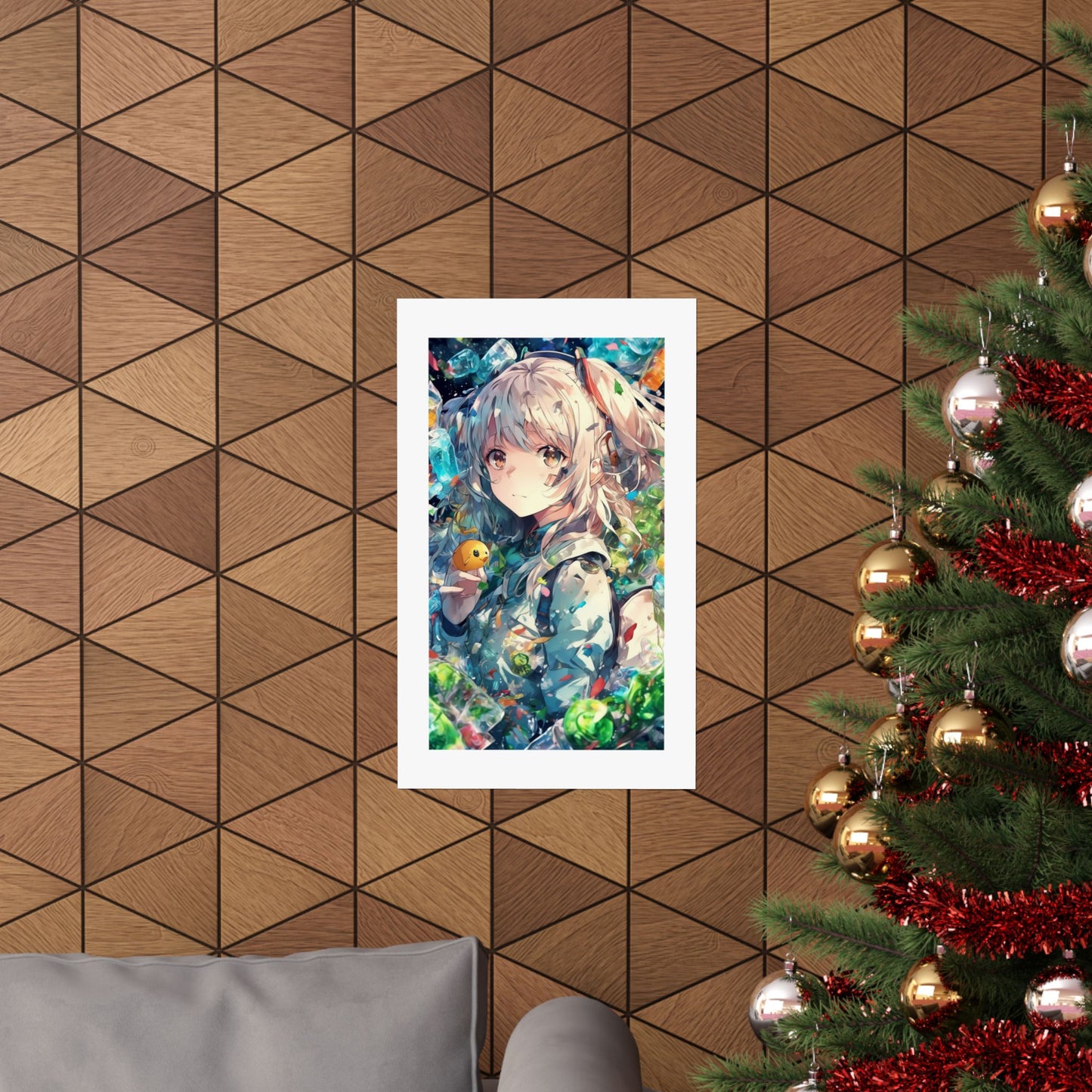 Crystal Bottle Anime Portrait Colorful Wall Poster