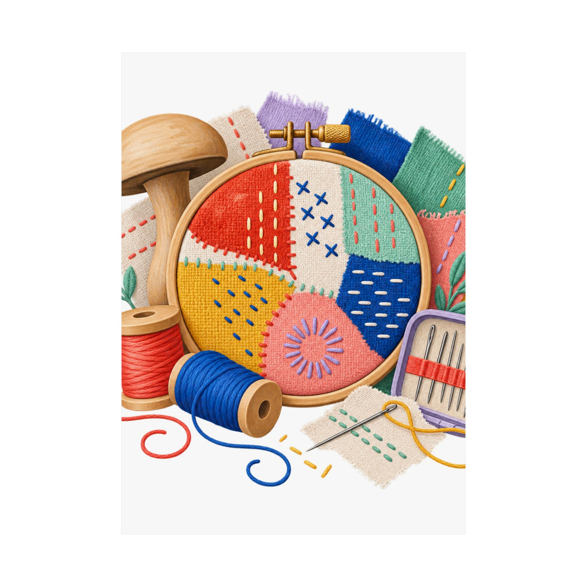 Colorful Visible Mending Workshop Poster
