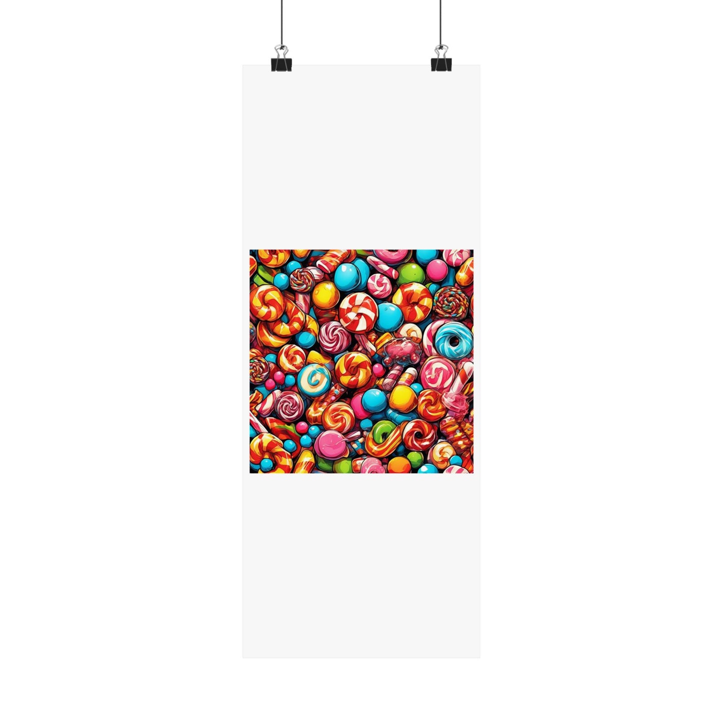 Colorful Candy and Lollipop Pattern Poster