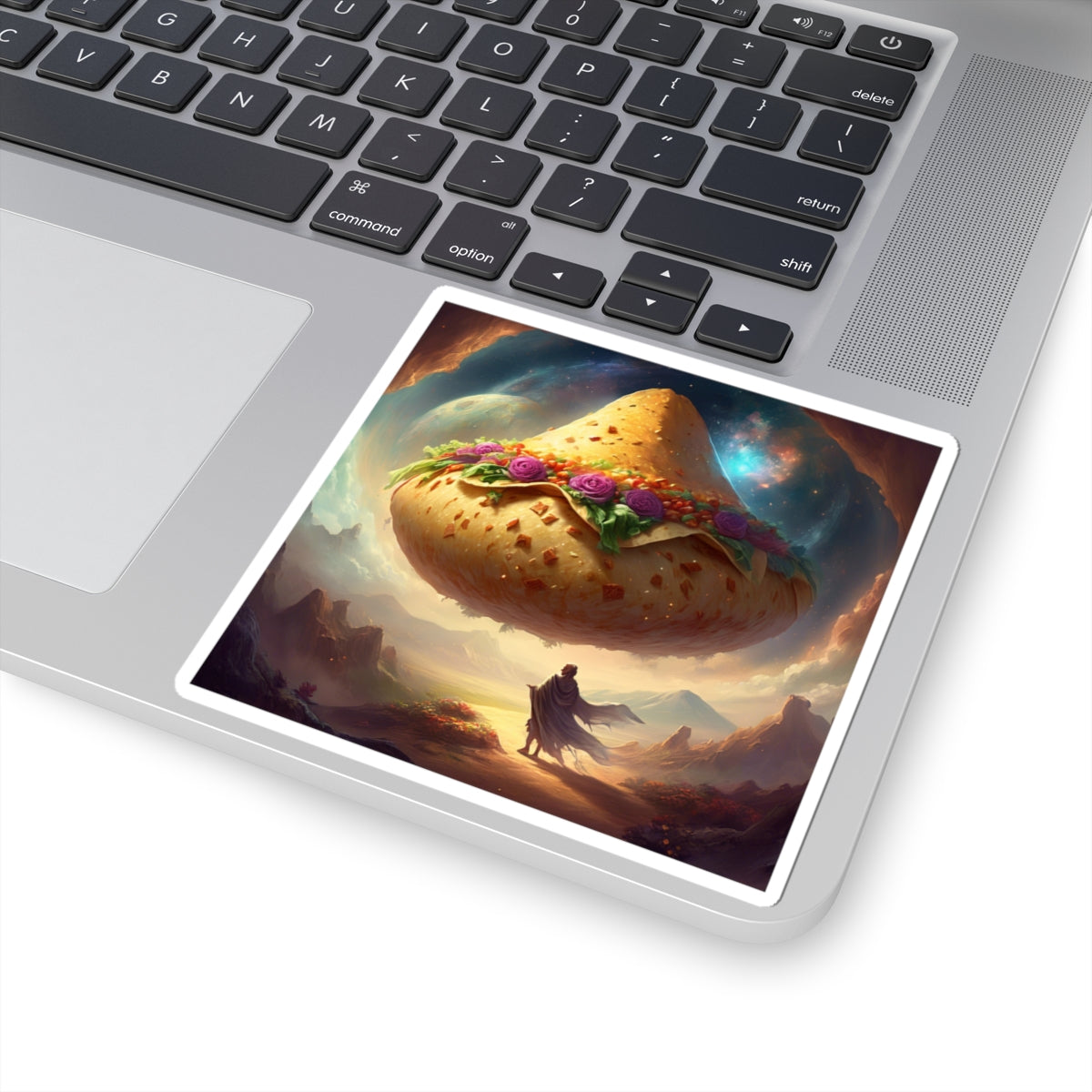 Cosmic Taco Planetoid Surreal Food Fantasy Art Sticker