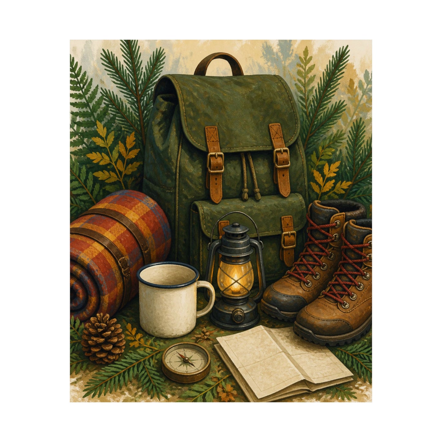 Generic Camping Gear Outdoor Adventure Poster
