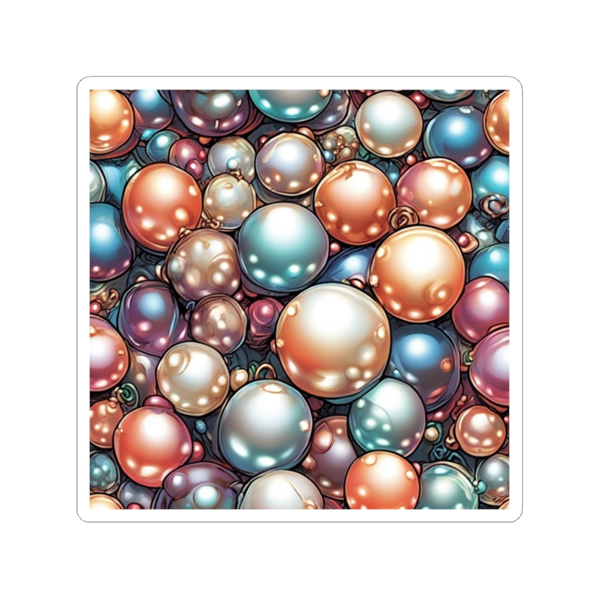 Glossy Orb Marble Abstract Gift Art Sticker