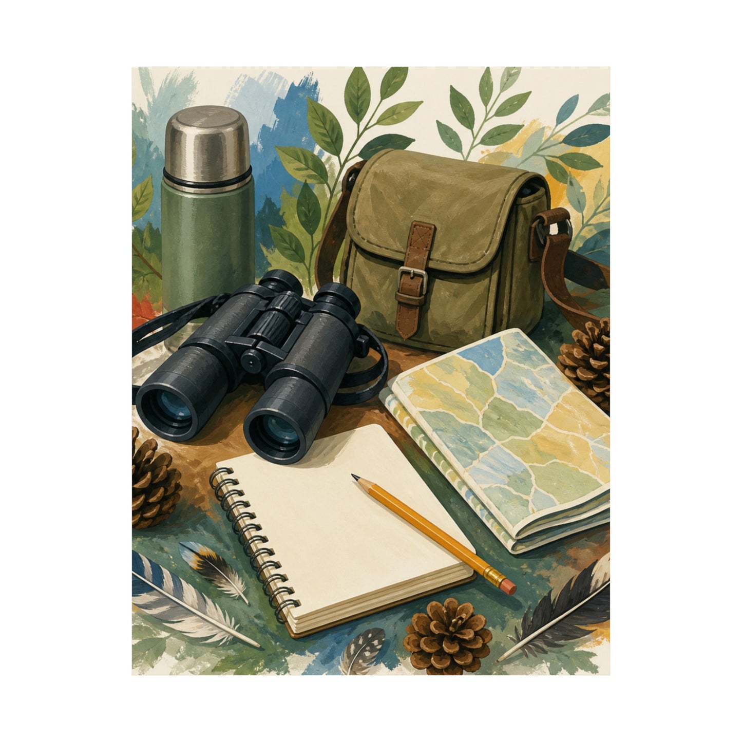 Peaceful Birdwatching Hobby Art Poster