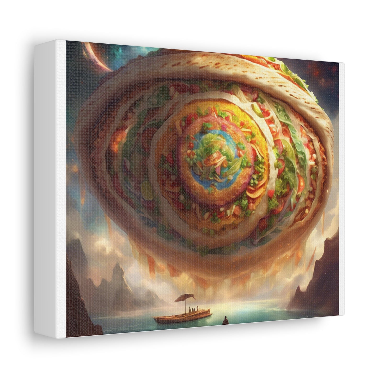 Cosmic Taco Portal Surreal Food Fantasy Art Canvas