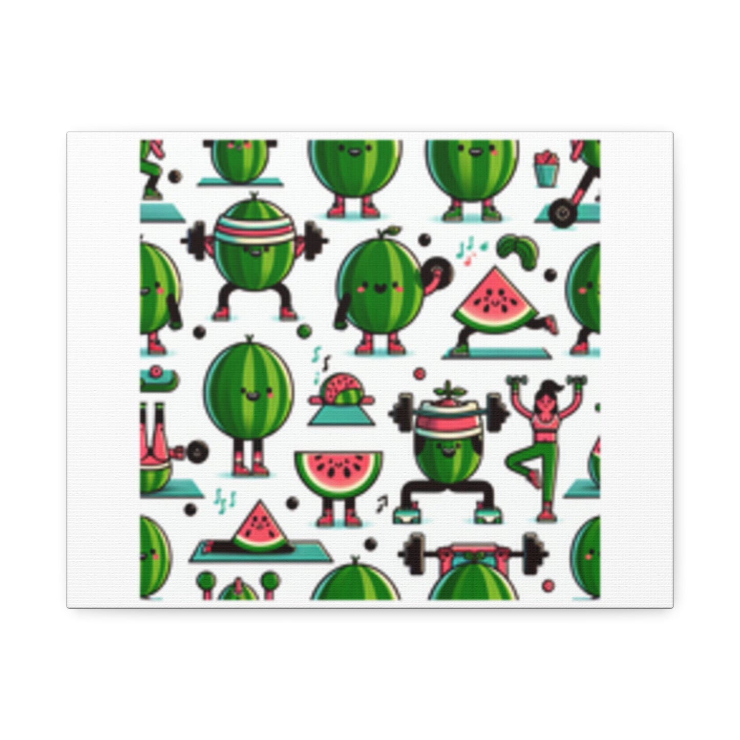 Watermelon Workout Club Cute Food Fitness Canvas Wall Art