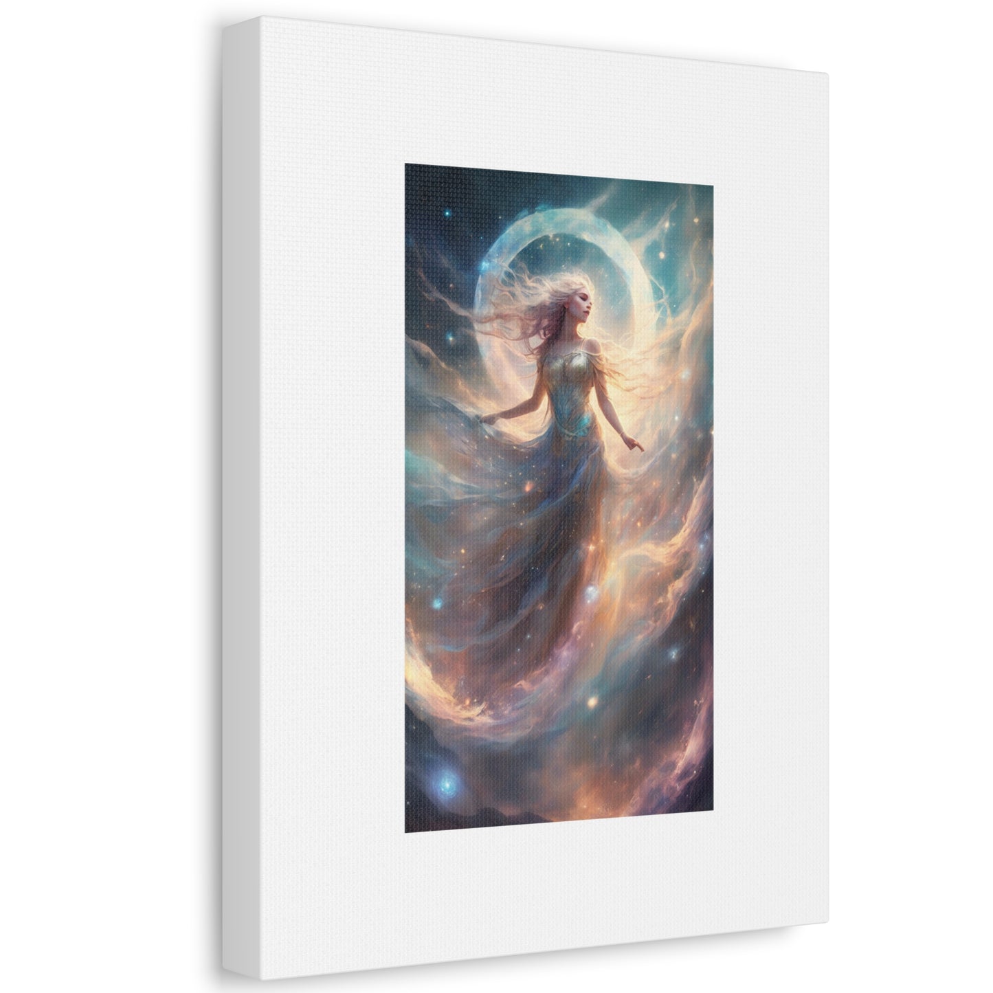 Moonlit Celestial Dancer Fantasy Portrait Canvas