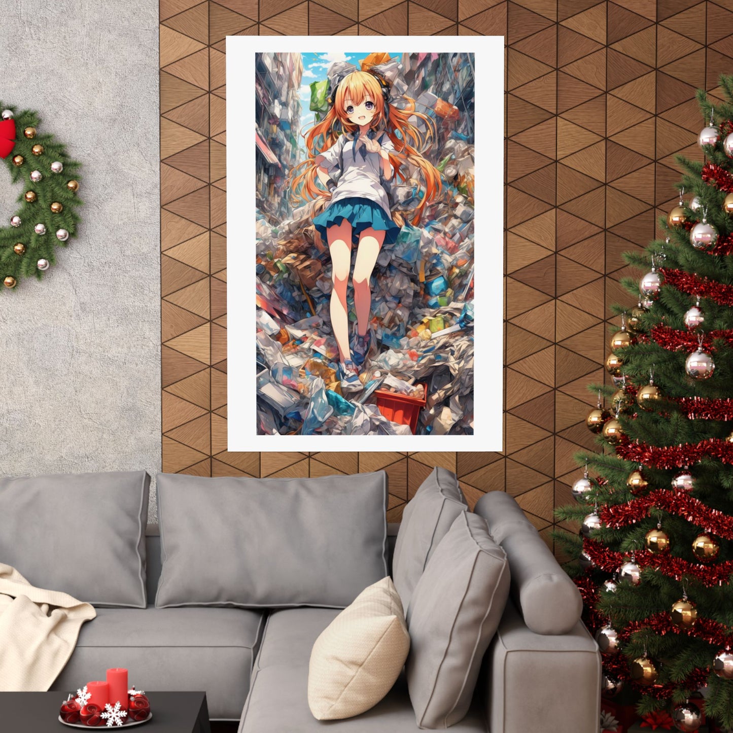 Recycling Rescue Anime Heroine Eco Street Art Poster
